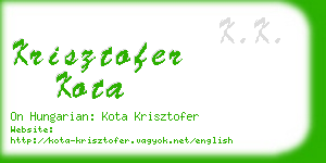 krisztofer kota business card